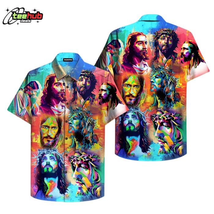 Jesus Peace Life Colorful Hawaiian Shirt