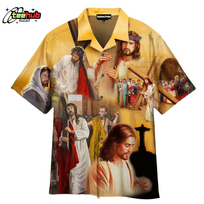 Jesus Story Tropical Yellow Hawaiian Shirt