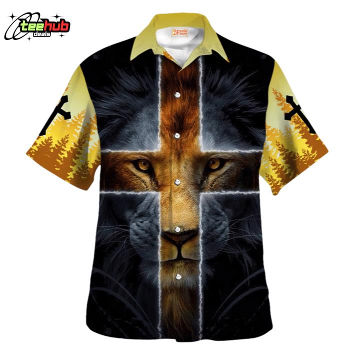Jesus Warrior Of Christ Lion Cross Hawaiian Shirt