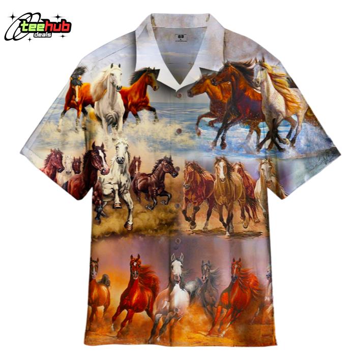Kentucky Derby Running Horses Race Trackn Hawaiian Shirt