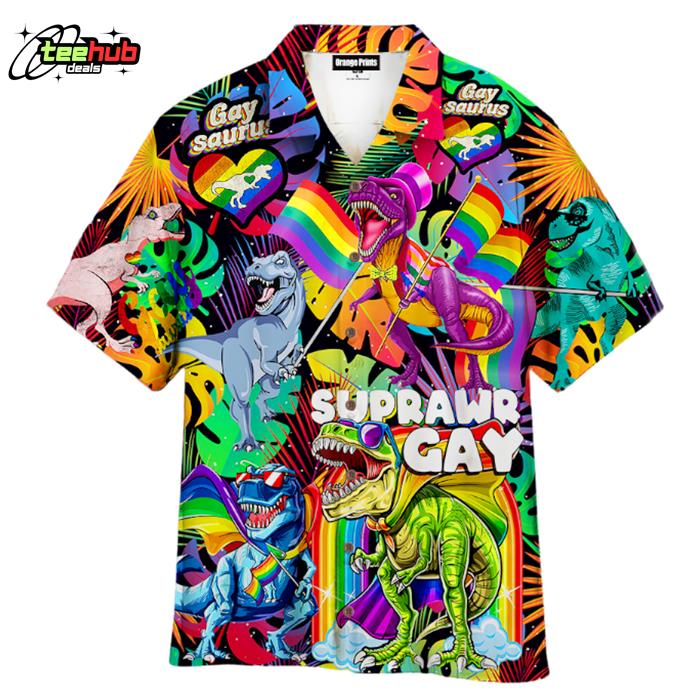LGBT Gay Saurus Happy Pride Month Hawaiian Shirt