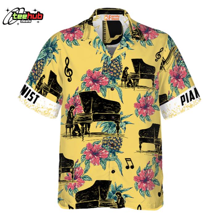 Pianist Pineapple Seamless Pattern Custom Hawaiian Shirt