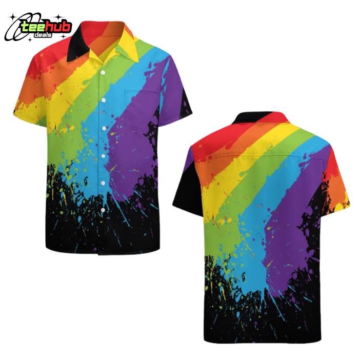 Rainbow Gaymer LGBT Pride Vintage Mens Hawaiian Shirt