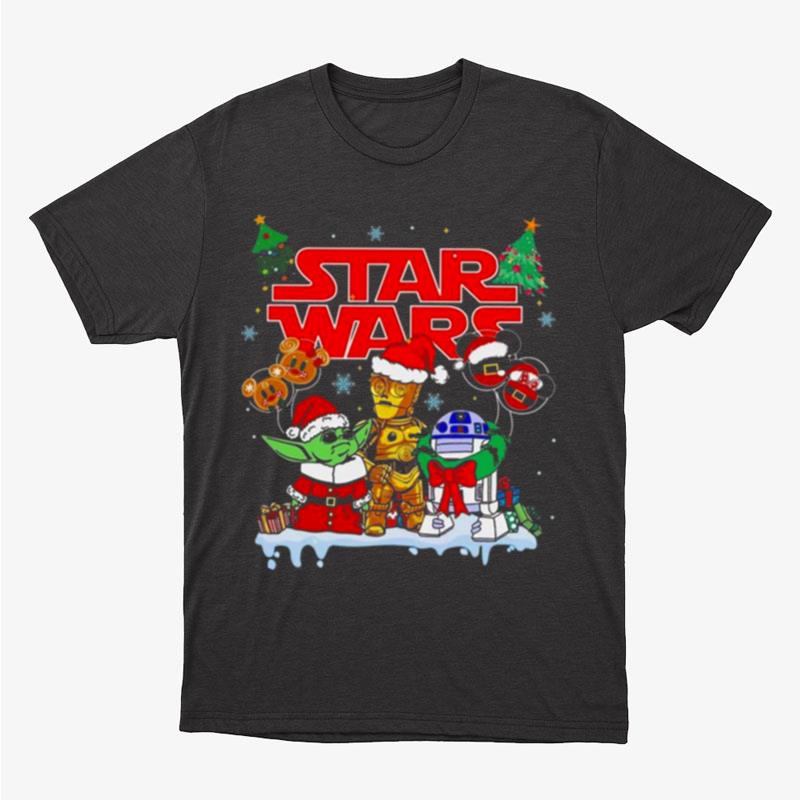 Santa Baby Yoda R2 D2 C 3Po Christmas Balloon Mickey Ears Custom Unisex T-Shirt Hoodie Sweatshirt