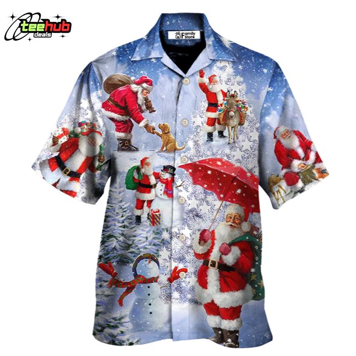 Santa Is Always With You Story Night Christmas Tree Hawaiian Shirt