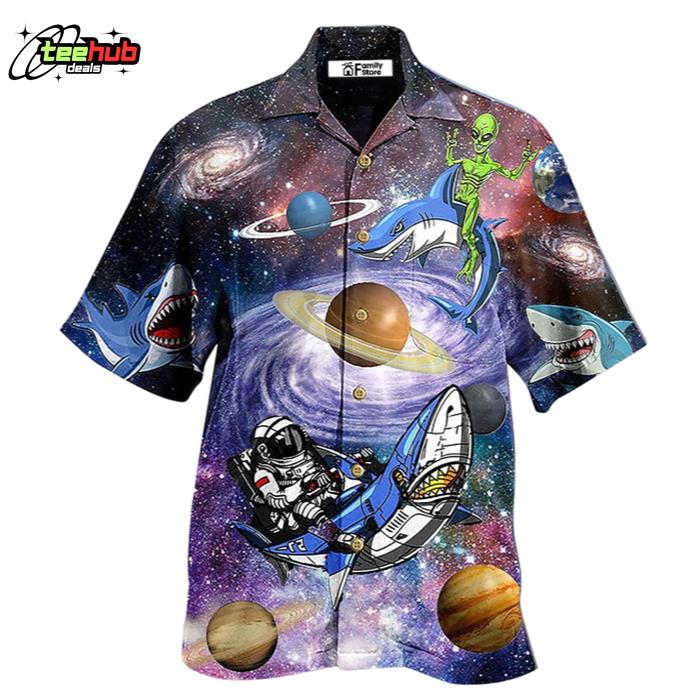 Shark Alien Space Hawaiian Shirt