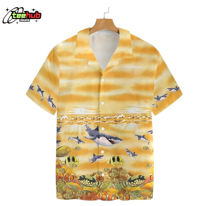Shark Beach Hawaiian Shirt