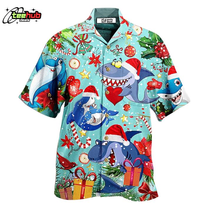 Shark Love Christmas Hawaiian Shirt
