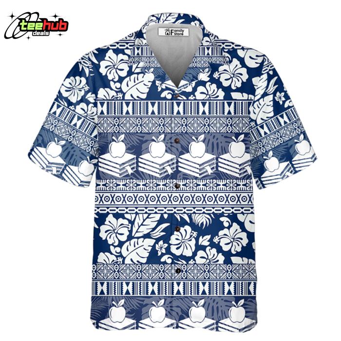 Teacher Hibiscus Leaves Pattern Teacher Hawaiian Shirt