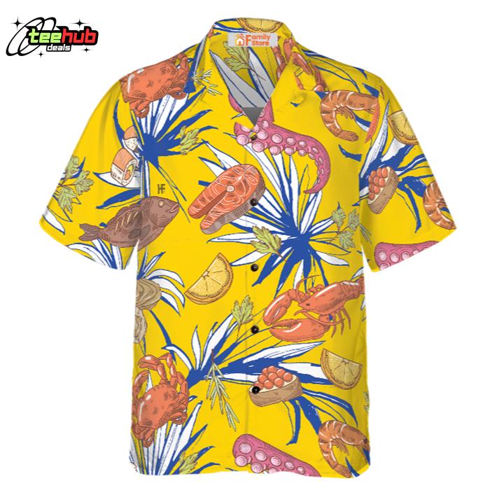 Tropical Floral Seafood Hawaiian Shirt