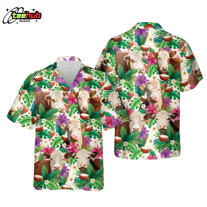 Unique Hereford Summer Floral 3D Hawaiian Shirt
