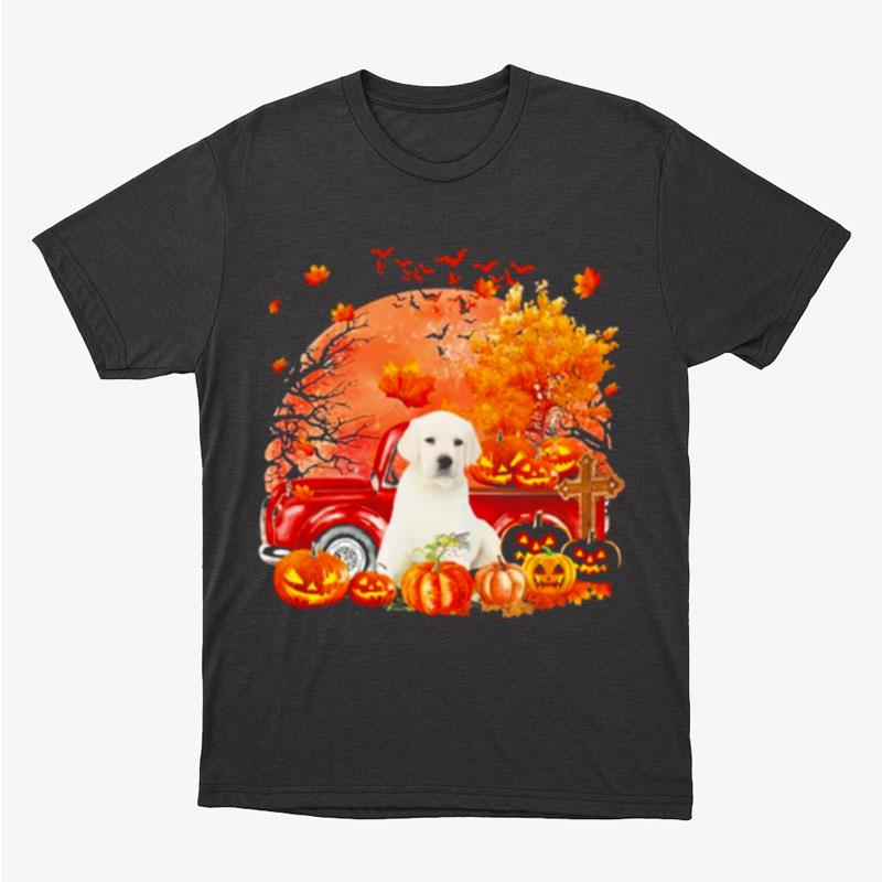 White Labrador Dog Hollowed Pumpkin Moon Unisex T-Shirt Hoodie Sweatshirt