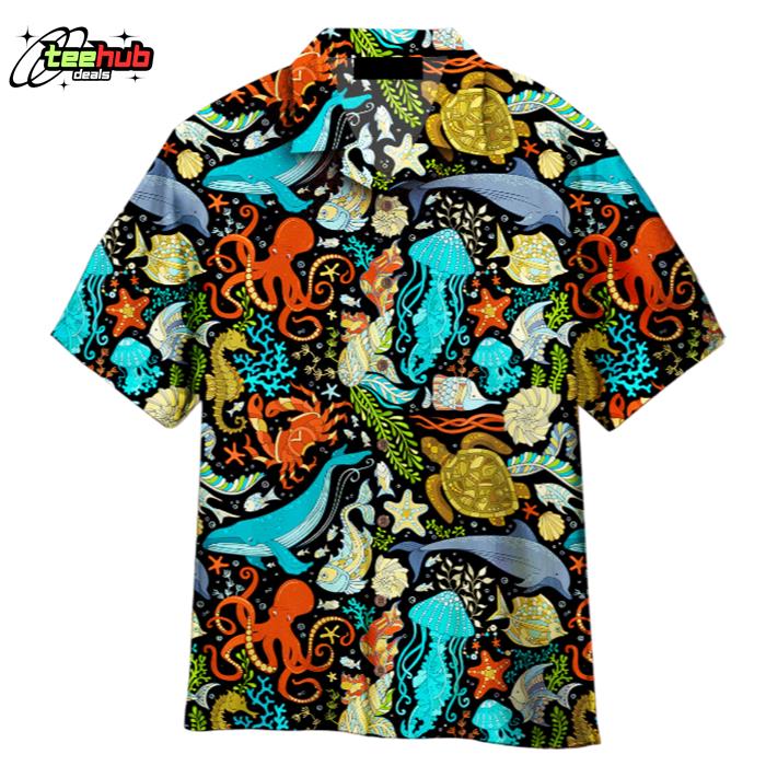 Wild Sea Life Colorful Colorful Hawaiian Shirt