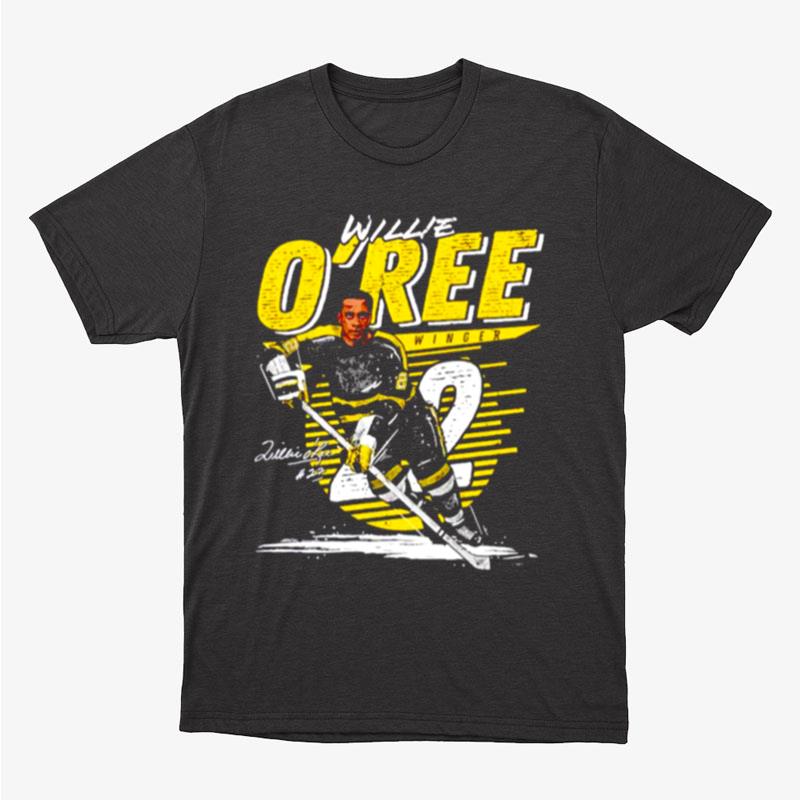 Willie O'ree Boston Bruins Comet Signature Unisex T-Shirt Hoodie Sweatshirt